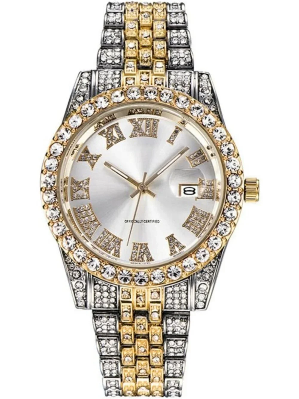 Iced-Out Bling Hip Hop Watches for Men | Luxury Quartz with Date Display